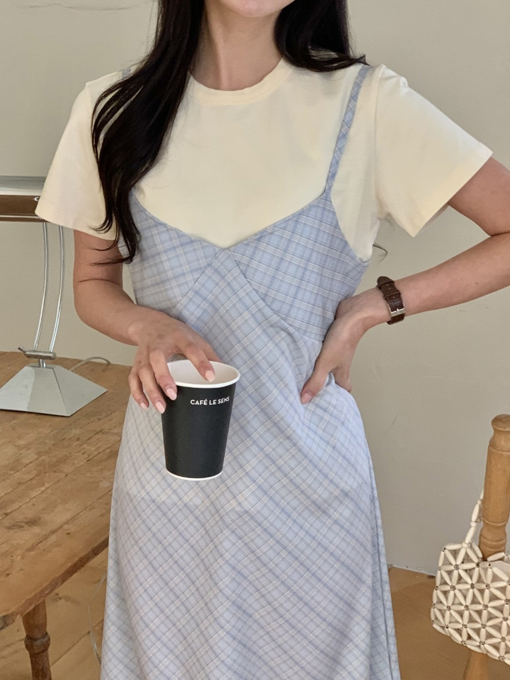 ロングチェックビスチェワンピース | 詳細画像5