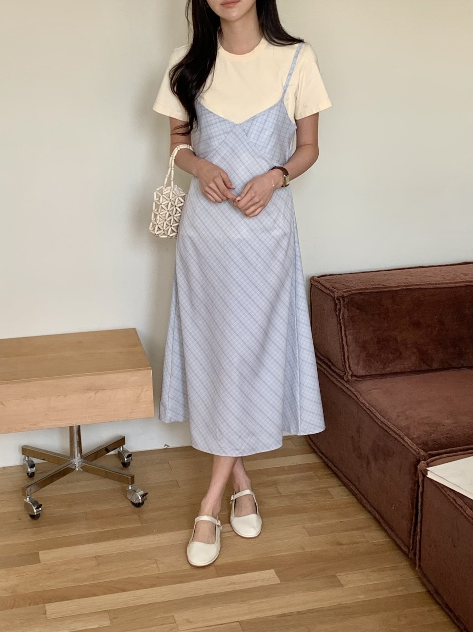 ロングチェックビスチェワンピース | 詳細画像2