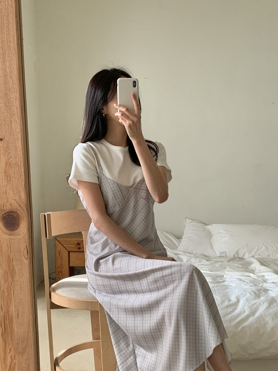 ロングチェックビスチェワンピース | 詳細画像7