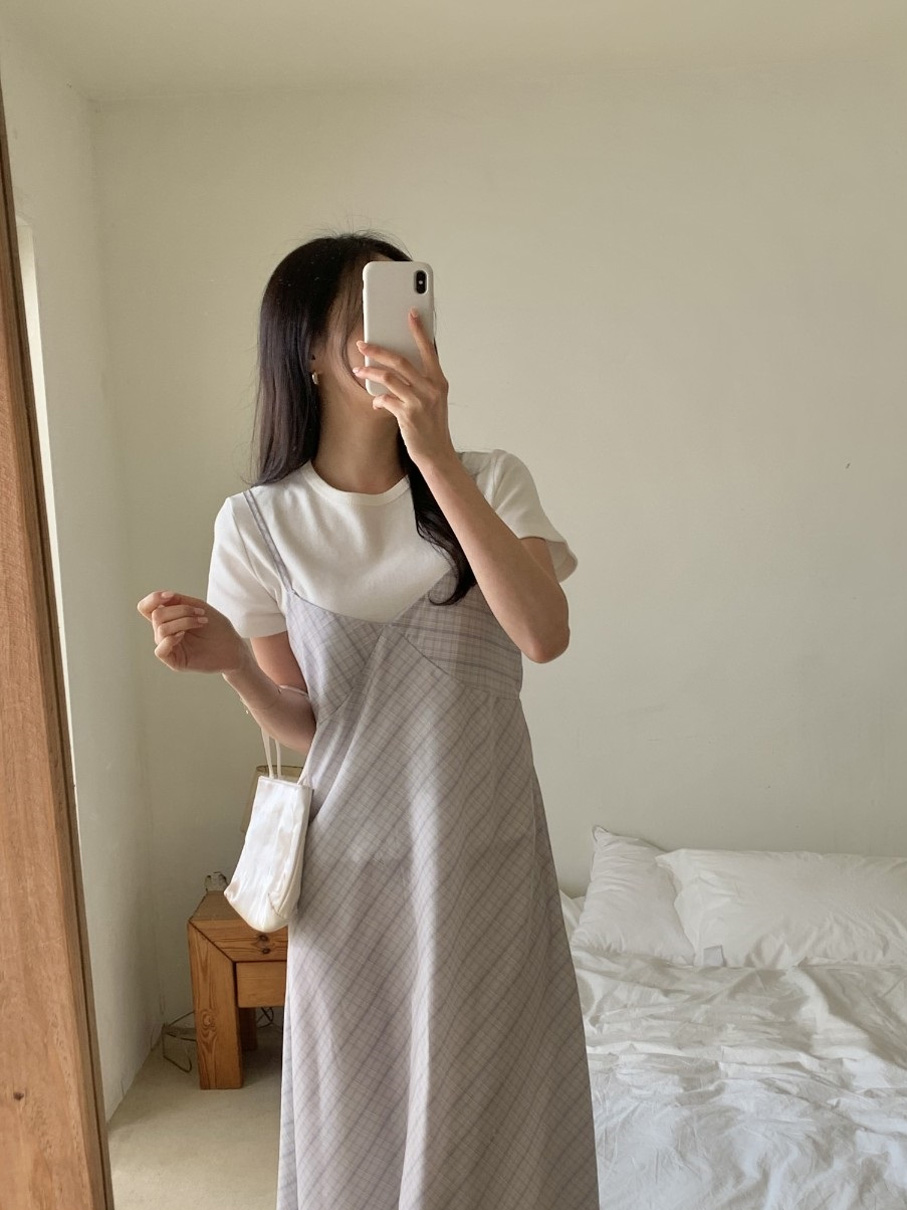 ロングチェックビスチェワンピース | 詳細画像3