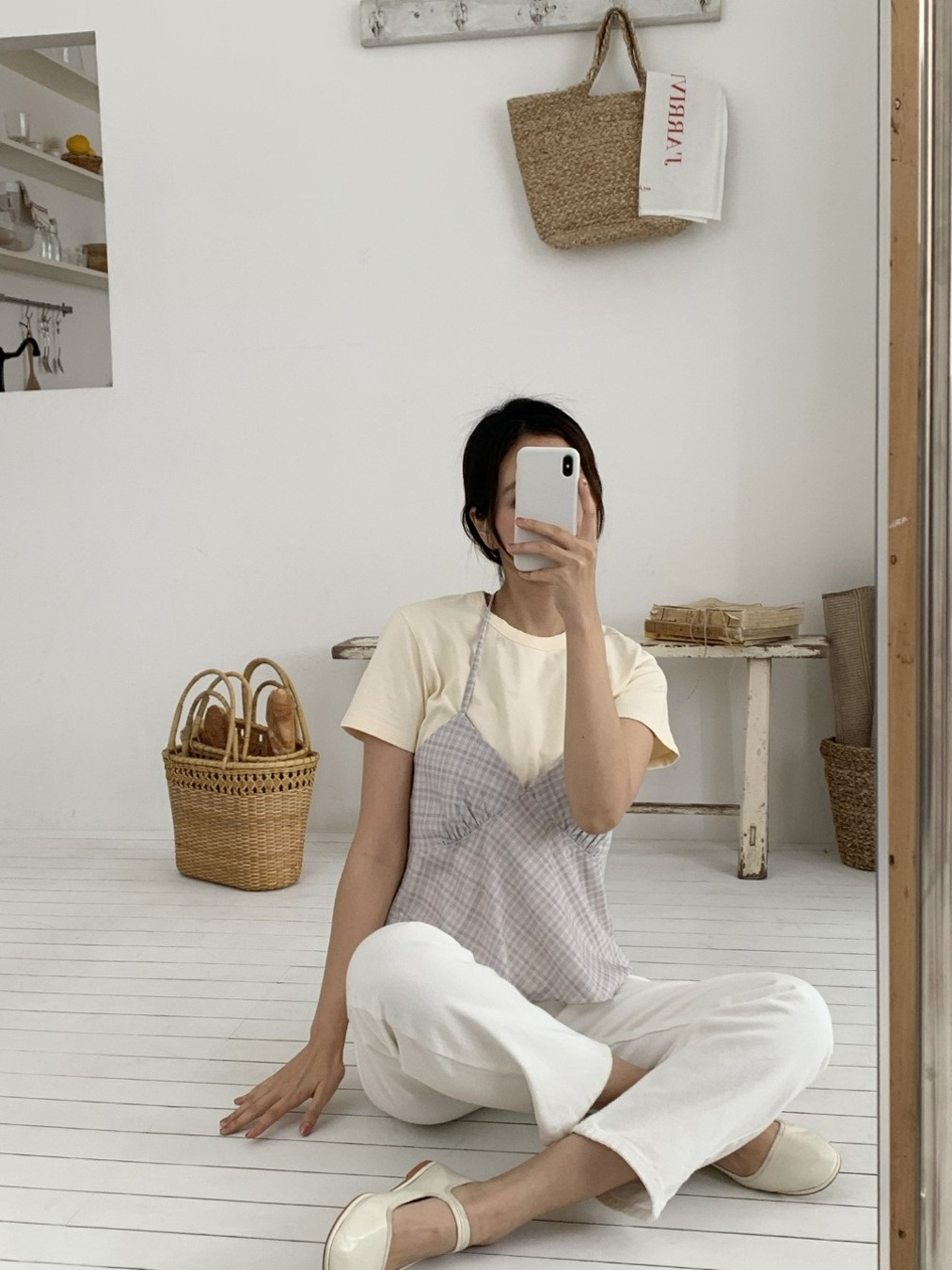 ホルターネックギャザーバックリボンチェックビスチェ | 詳細画像2