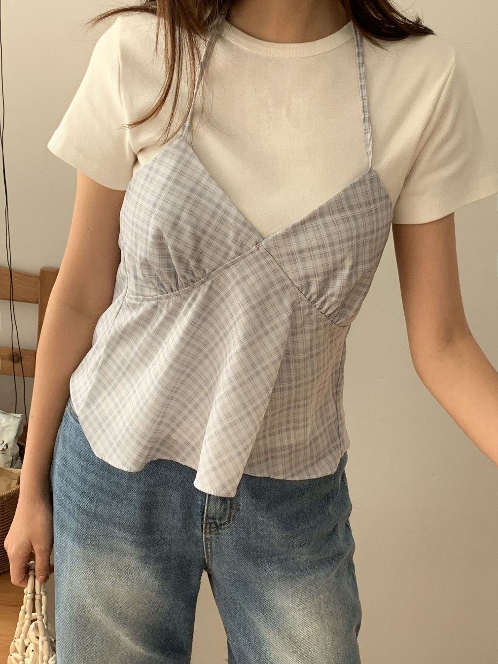 ホルターネックギャザーバックリボンチェックビスチェ | 詳細画像11