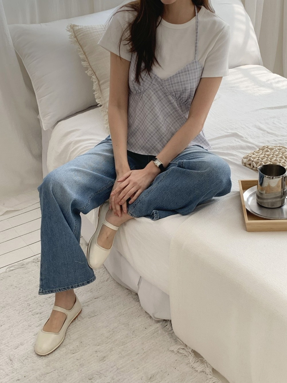 ホルターネックギャザーバックリボンチェックビスチェ | 詳細画像12