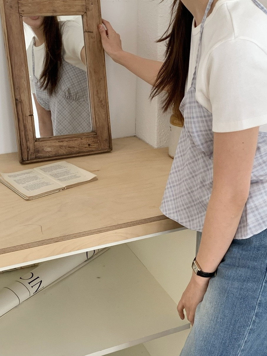 ホルターネックギャザーバックリボンチェックビスチェ | 詳細画像15