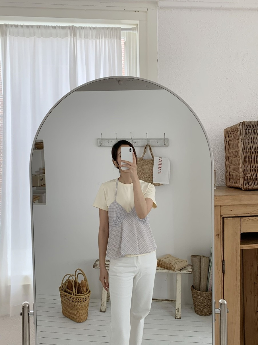 ホルターネックギャザーバックリボンチェックビスチェ | 詳細画像17