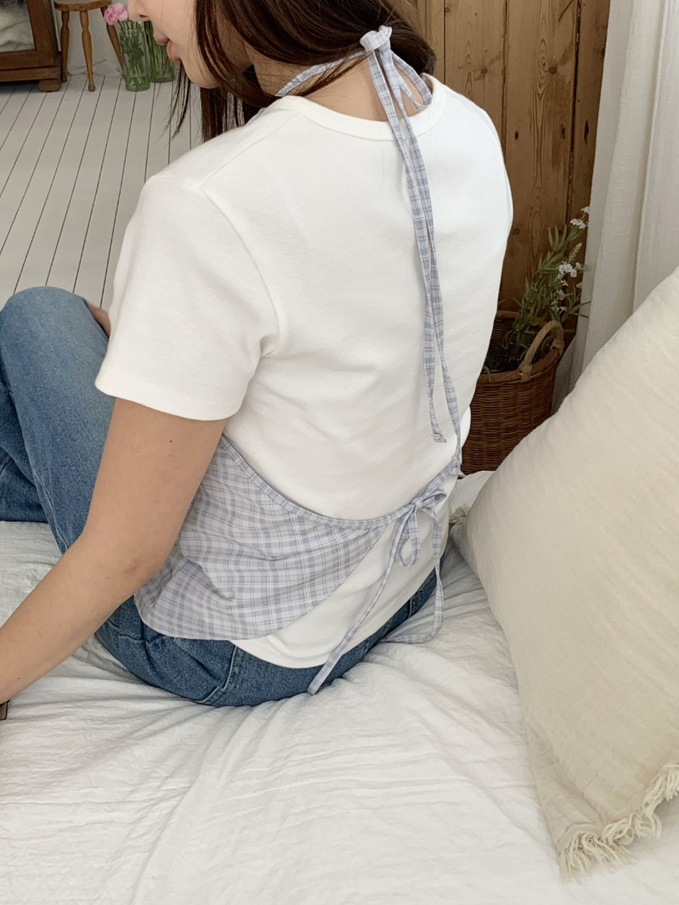 ホルターネックギャザーバックリボンチェックビスチェ | 詳細画像18