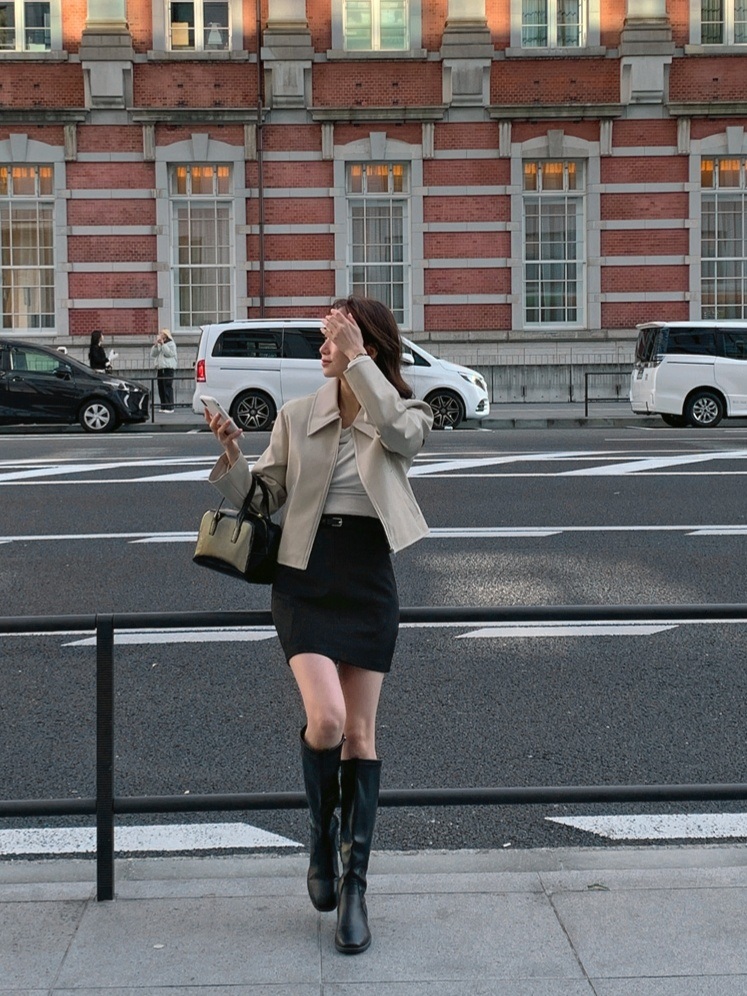 レザー調ジップアップカラーポケットジャンパー | 詳細画像5