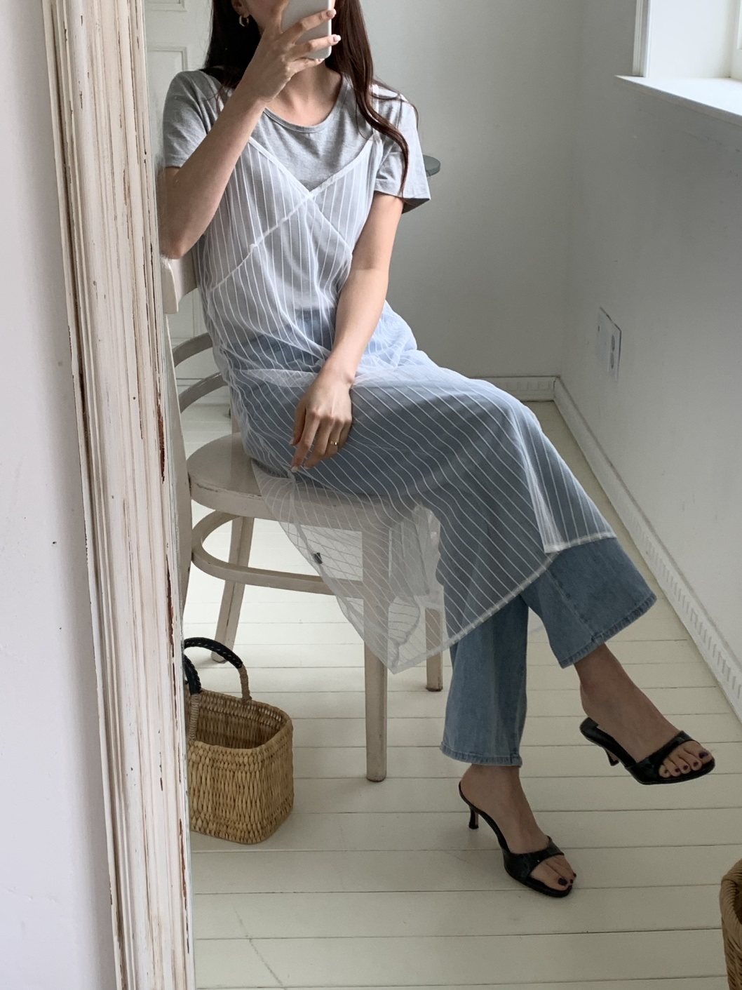 レイヤード風ストライプビスチェワンピース | 詳細画像4