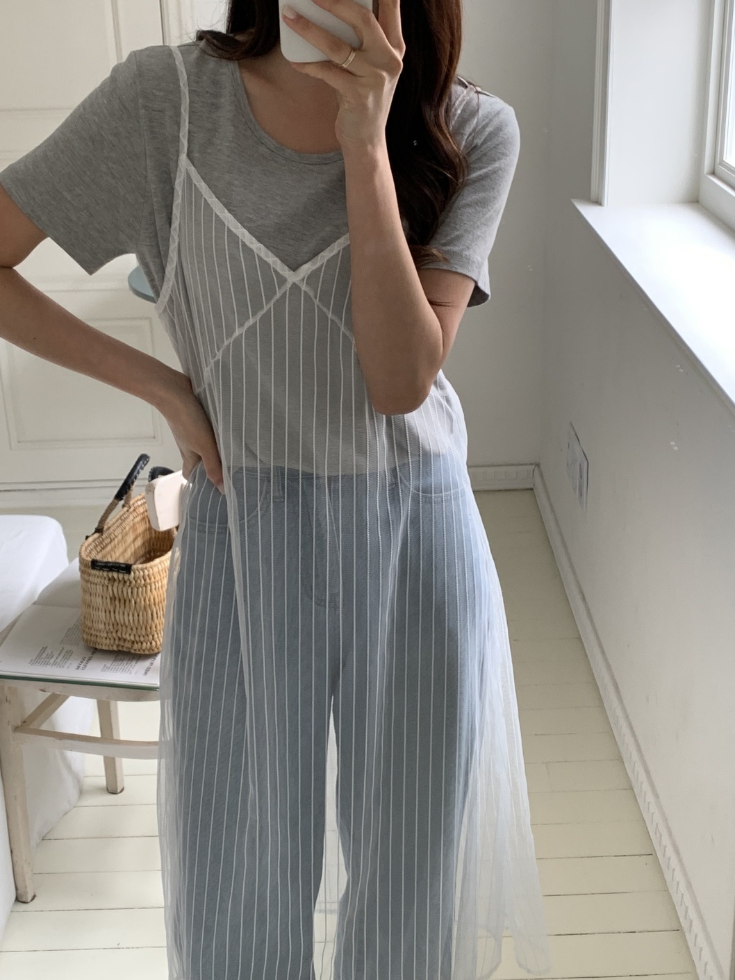 レイヤード風ストライプビスチェワンピース | 詳細画像5