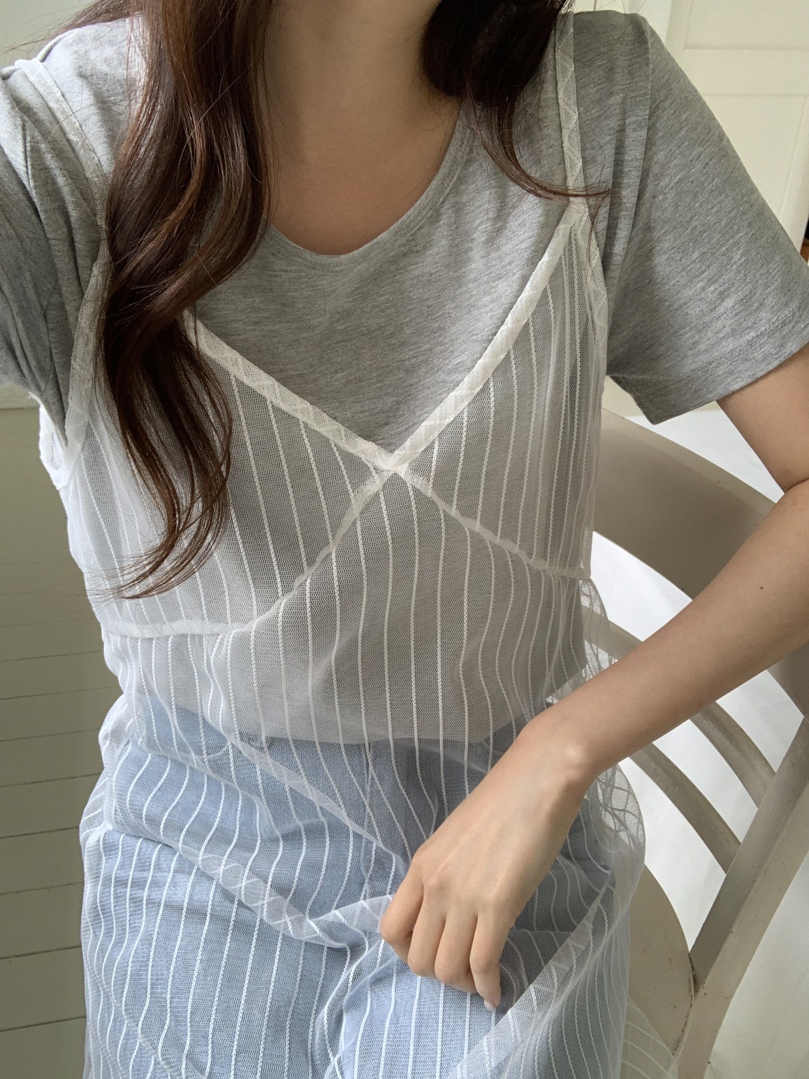 レイヤード風ストライプビスチェワンピース | 詳細画像6