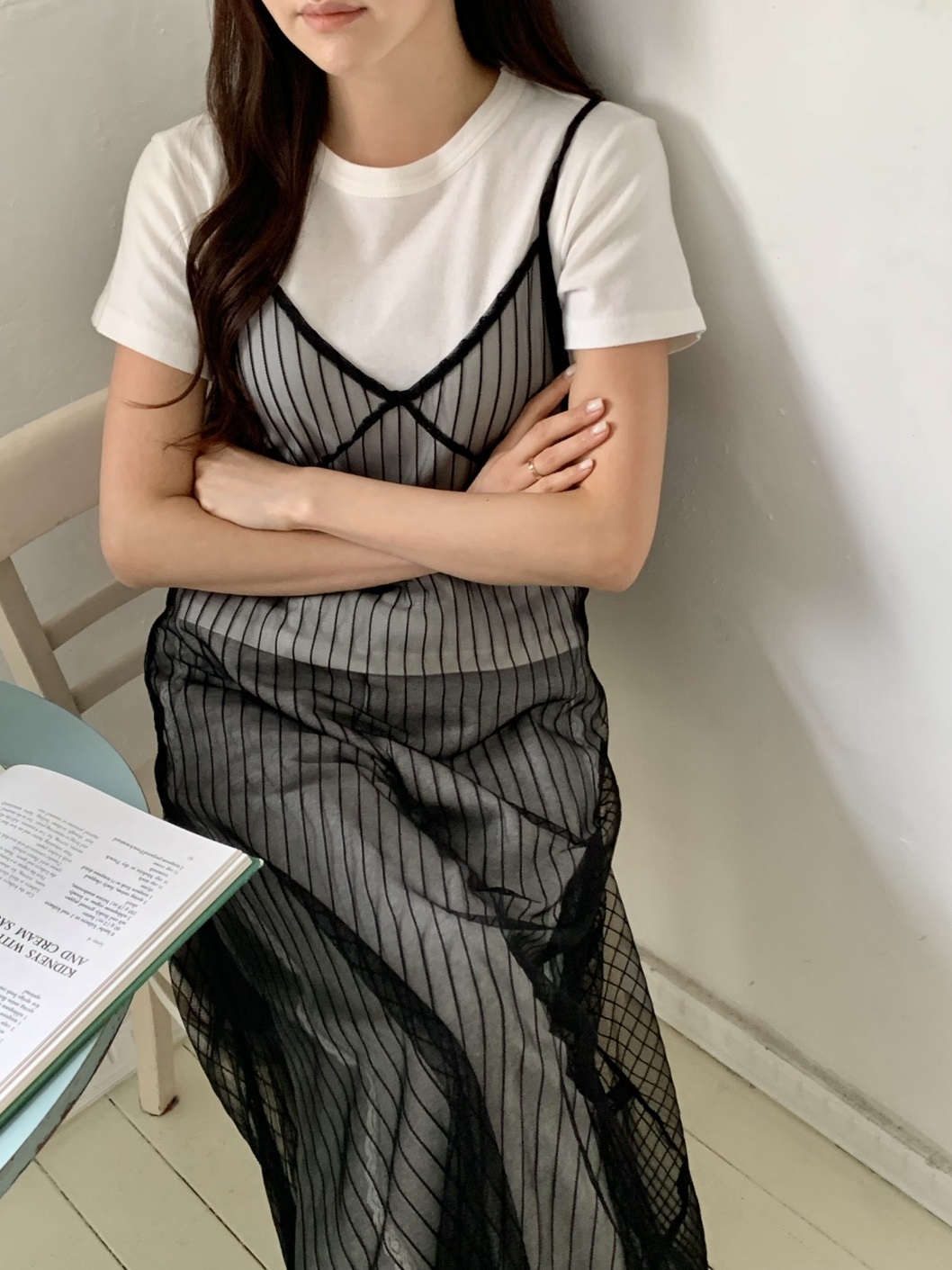 レイヤード風ストライプビスチェワンピース | 詳細画像8