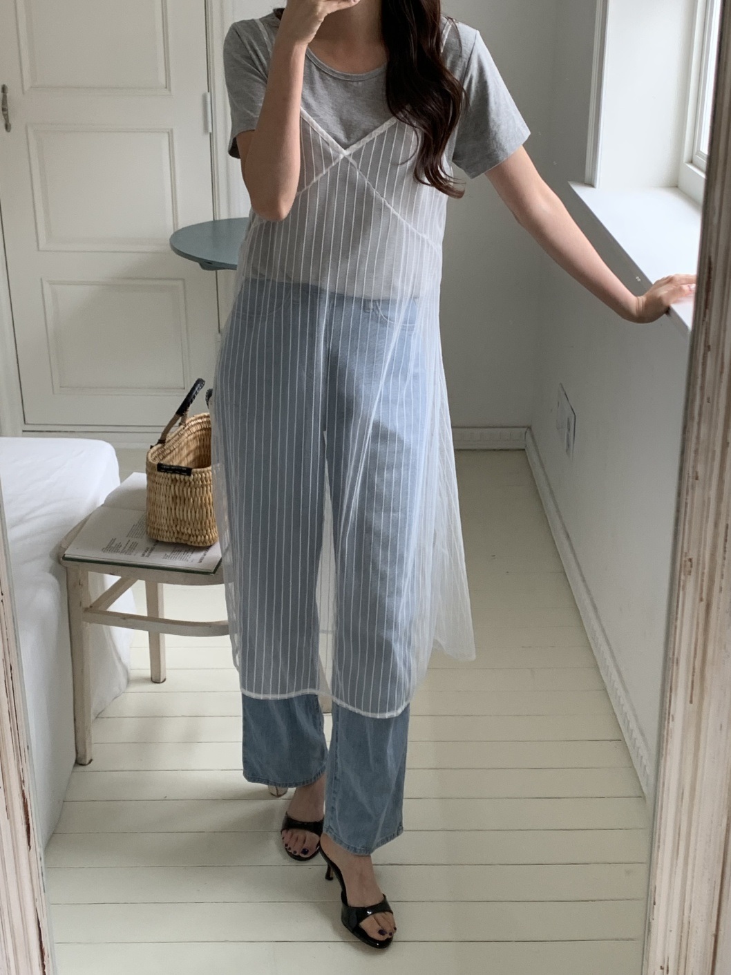 レイヤード風ストライプビスチェワンピース | 詳細画像14