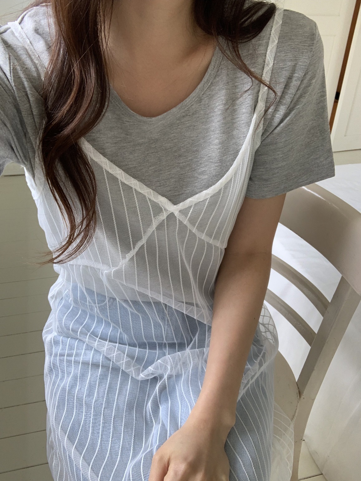 レイヤード風ストライプビスチェワンピース | 詳細画像15