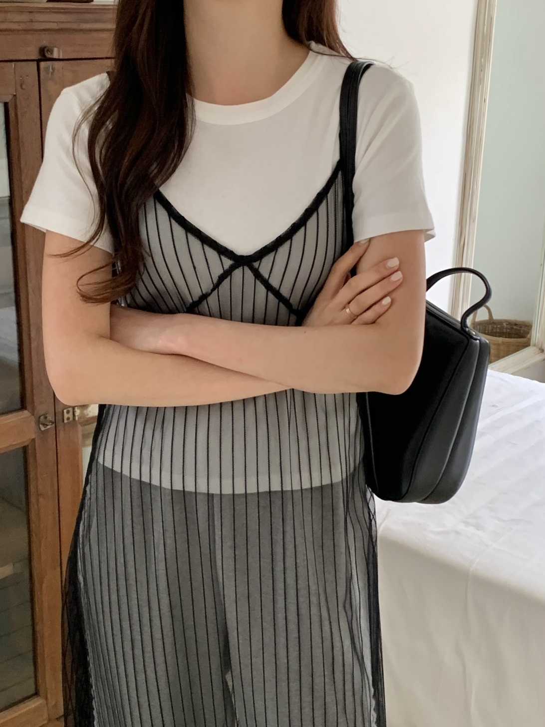 レイヤード風ストライプビスチェワンピース | 詳細画像20