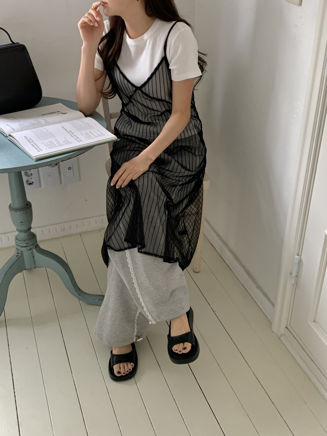 レイヤード風ストライプビスチェワンピース | 詳細画像3