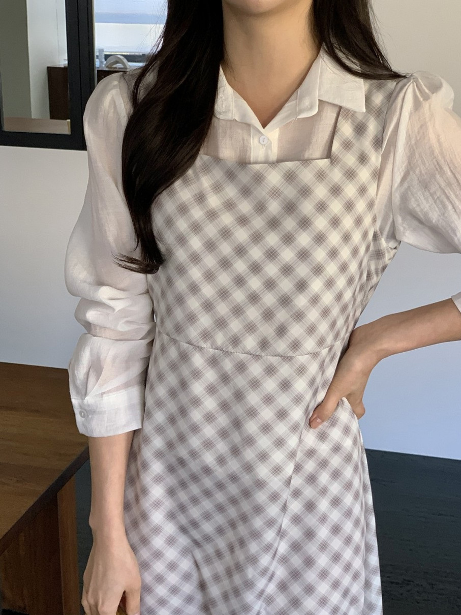 ロングバックリボンチェックノースリワンピース | 詳細画像2