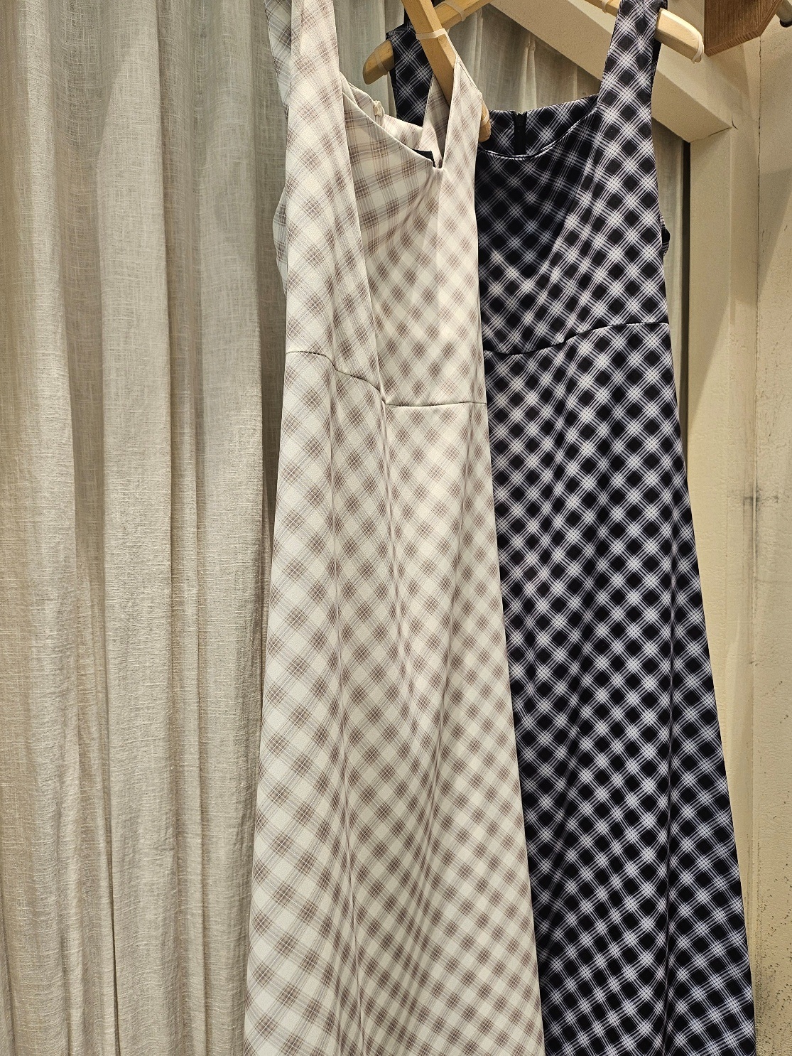 ロングバックリボンチェックノースリワンピース | 詳細画像4