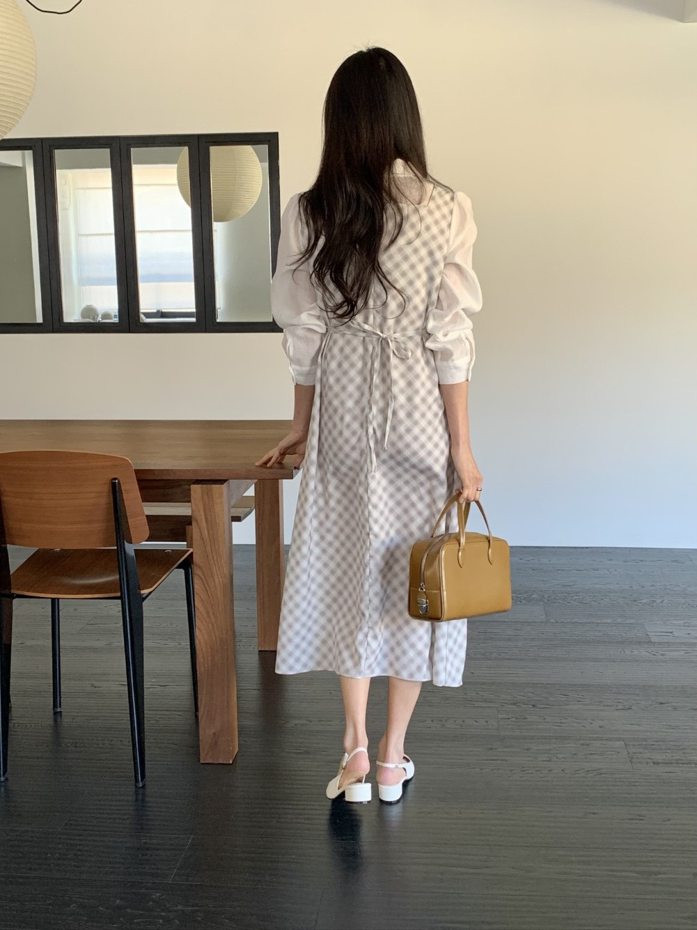 ロングバックリボンチェックノースリワンピース | 詳細画像11