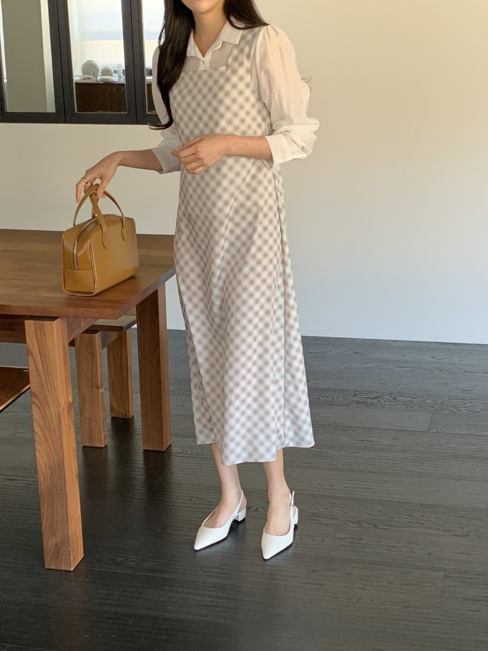 ロングバックリボンチェックノースリワンピース | 詳細画像14