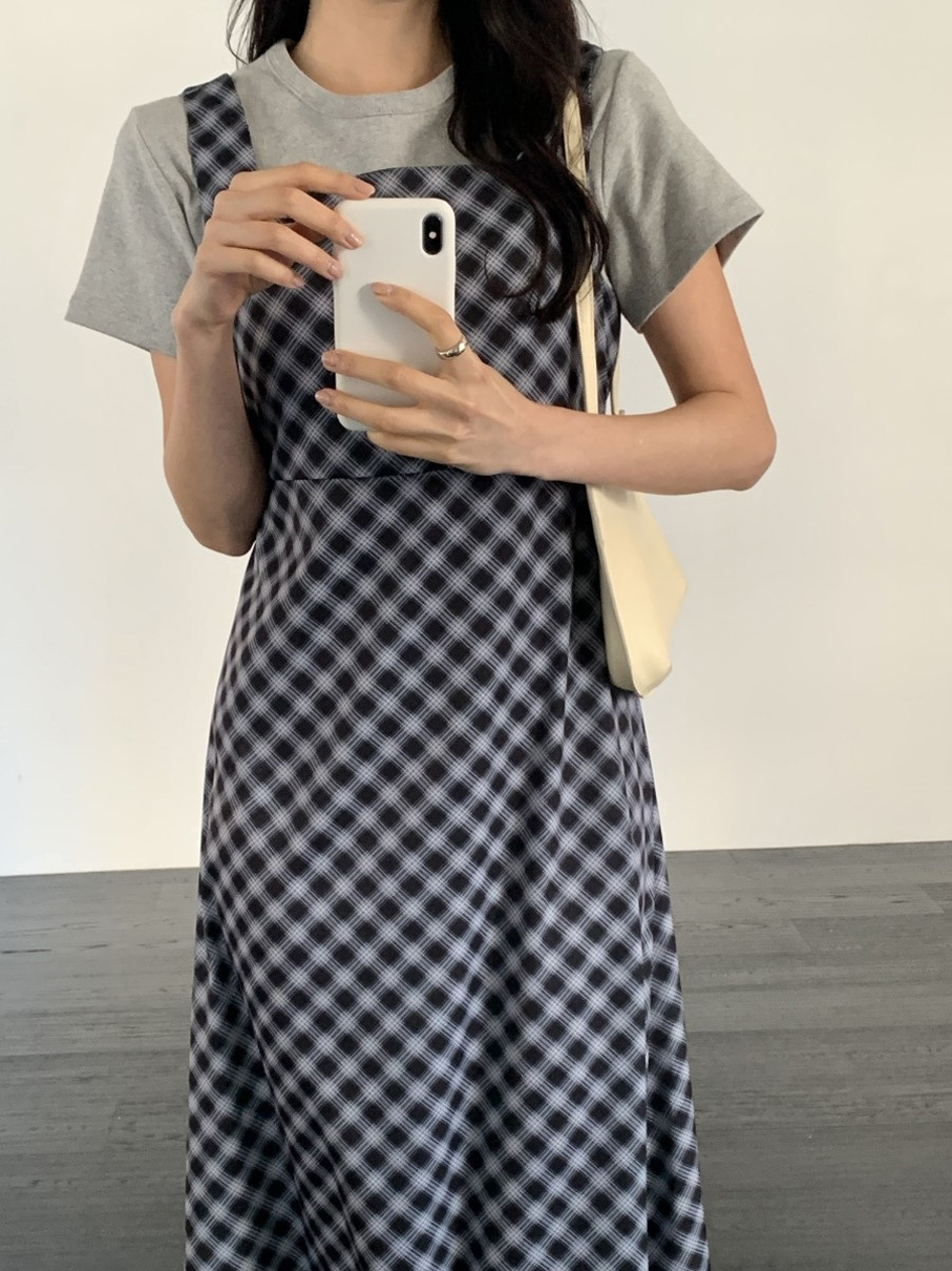 ロングバックリボンチェックノースリワンピース | 詳細画像15