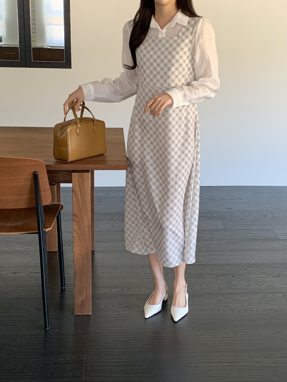 ロングバックリボンチェックノースリワンピース | 詳細画像18