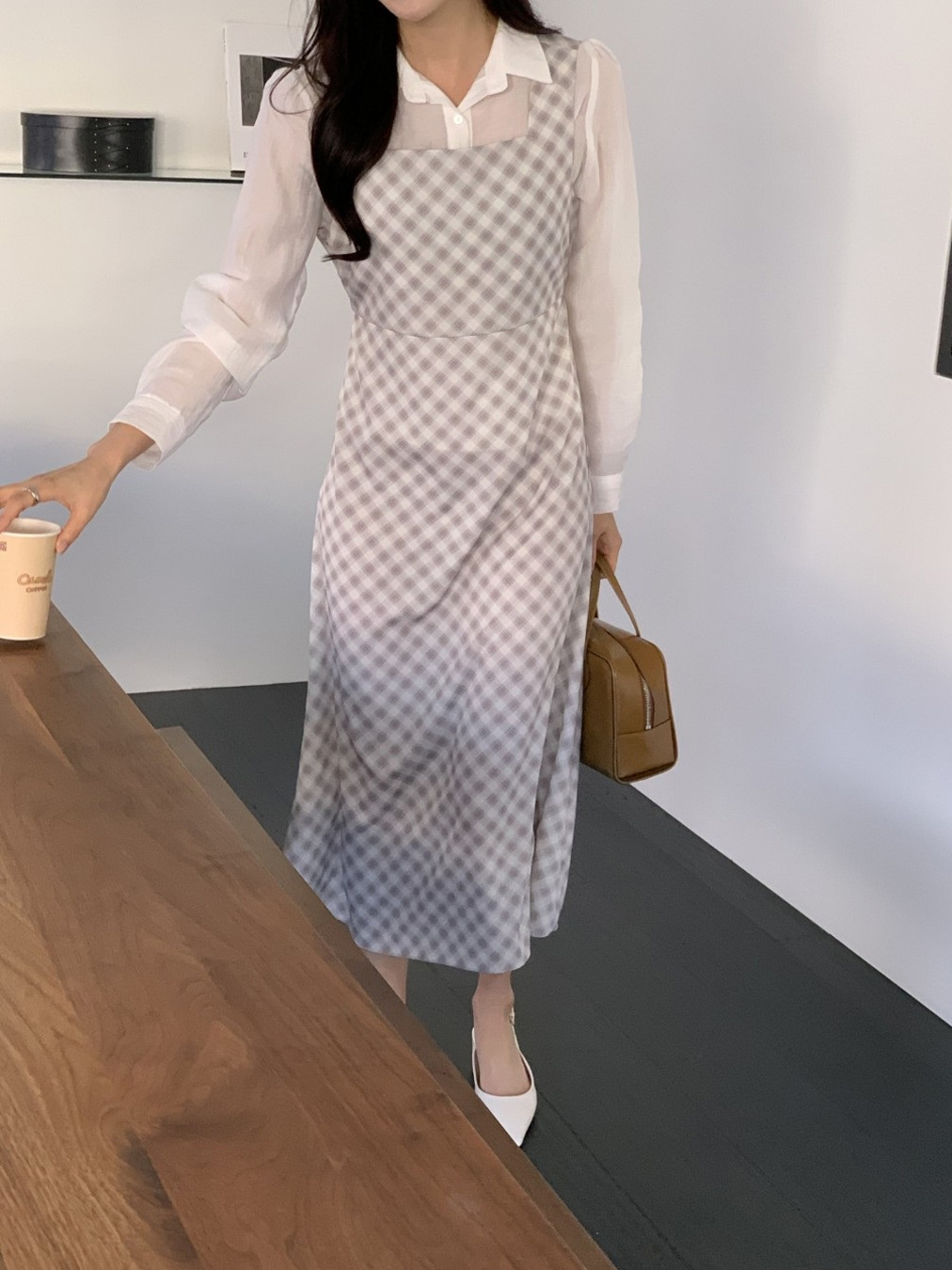 ロングバックリボンチェックノースリワンピース | 詳細画像20