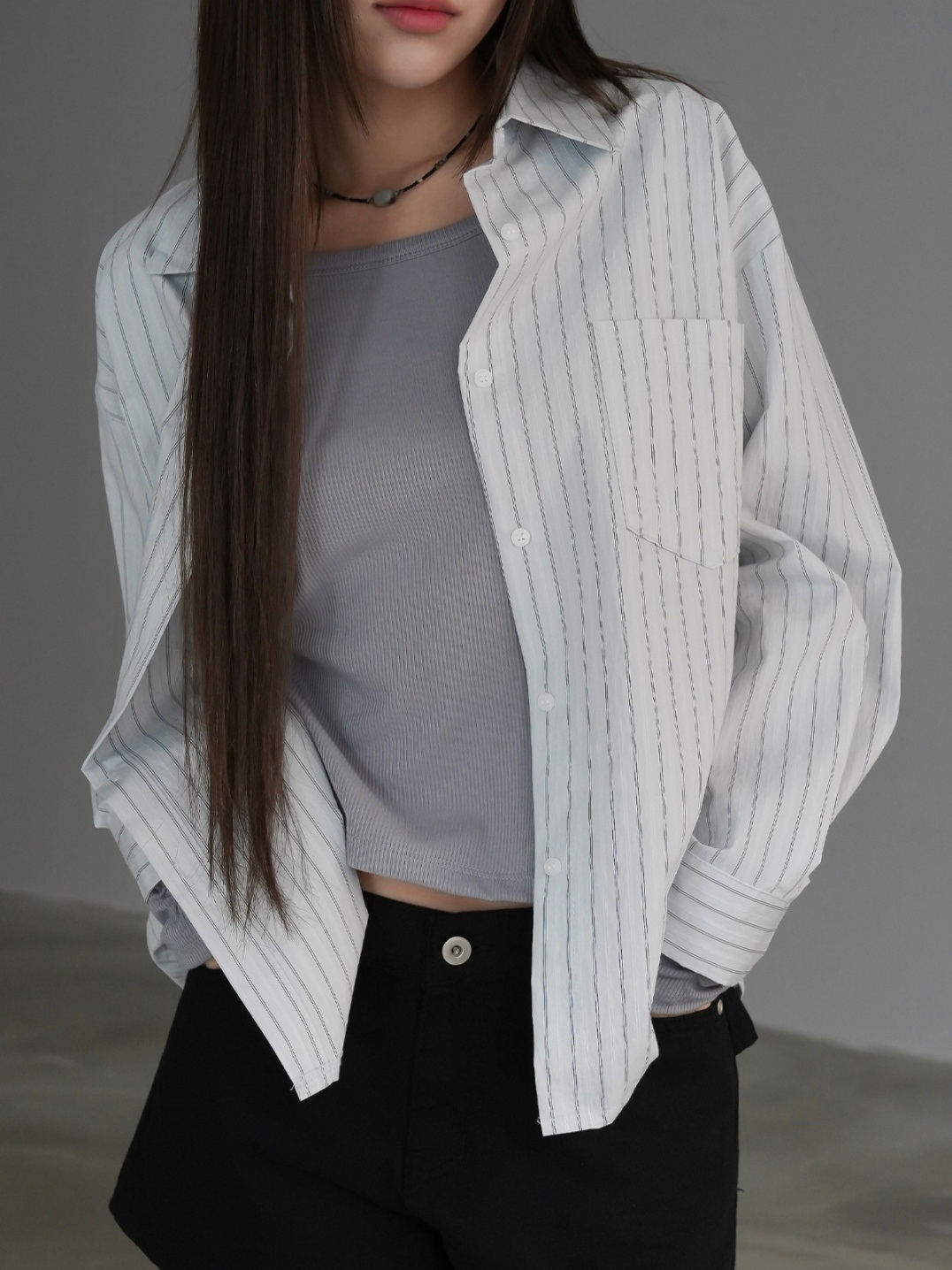 ワンポケットストライプシャツ | 詳細画像12