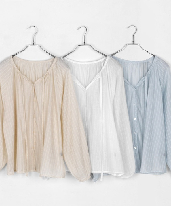 ボタンストラップルーズ長袖ブラウス | 詳細画像5