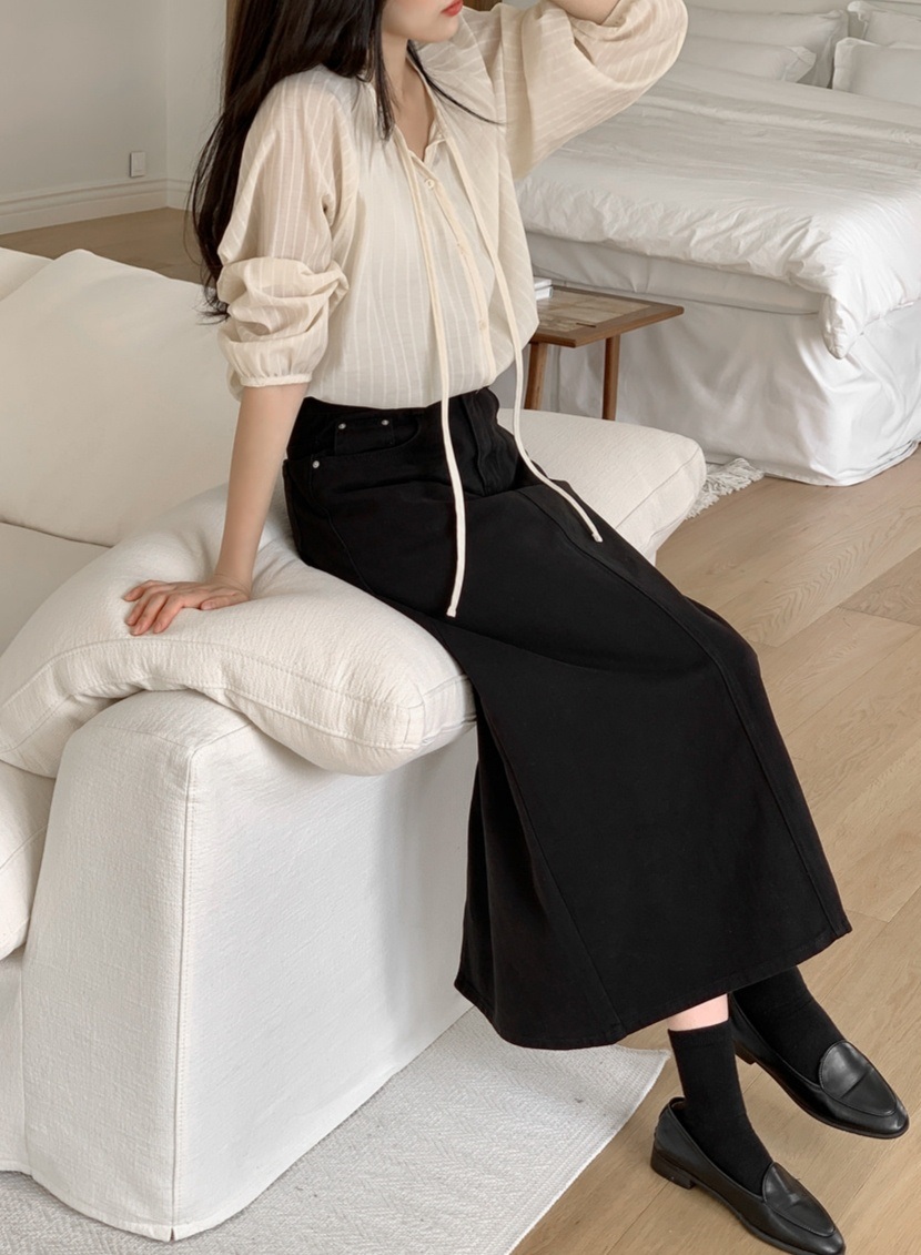 ボタンストラップルーズ長袖ブラウス | 詳細画像9