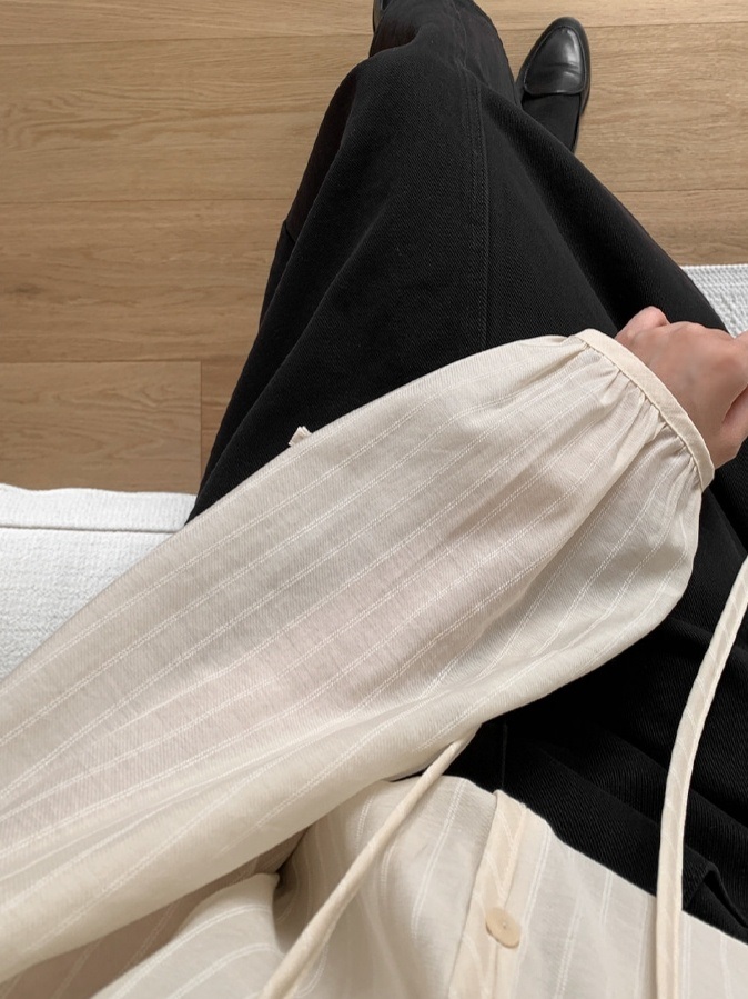 ボタンストラップルーズ長袖ブラウス | 詳細画像10