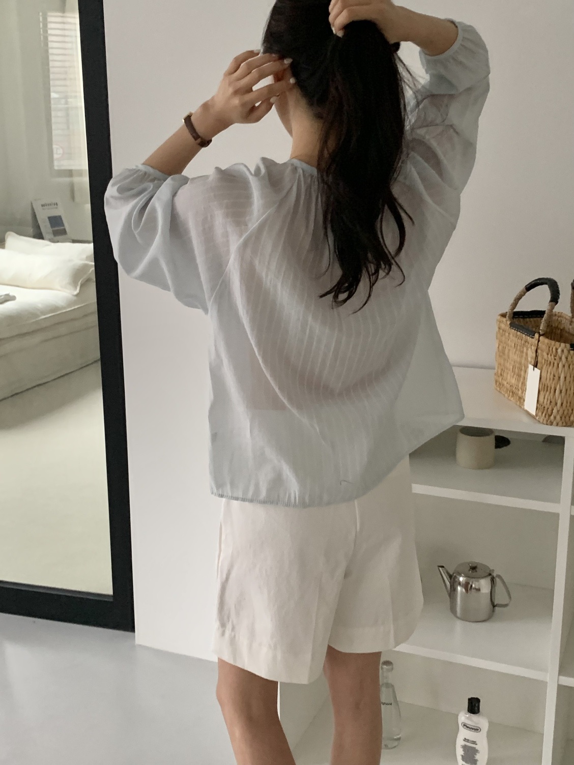 ボタンストラップルーズ長袖ブラウス | 詳細画像12