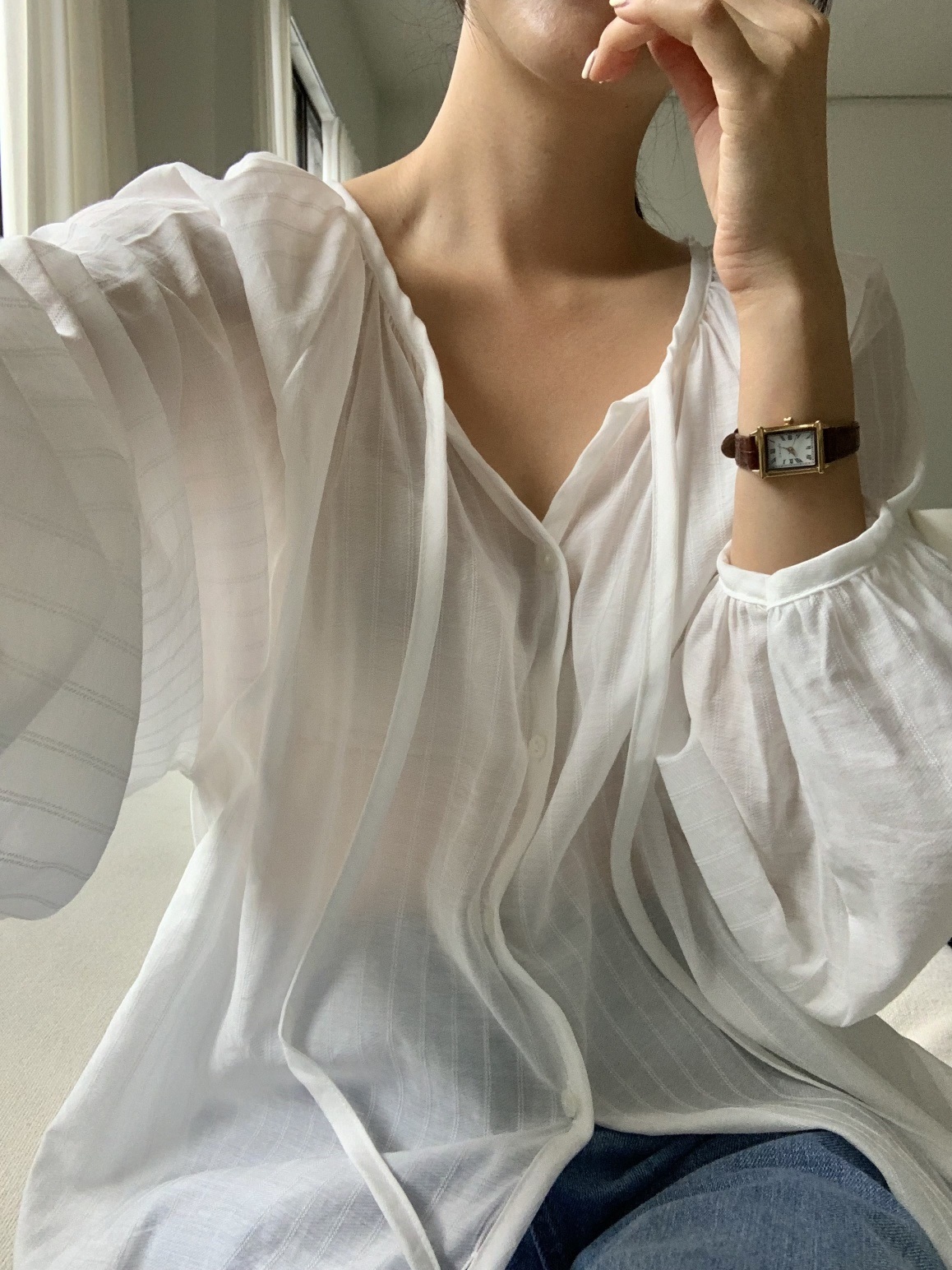 ボタンストラップルーズ長袖ブラウス | 詳細画像20