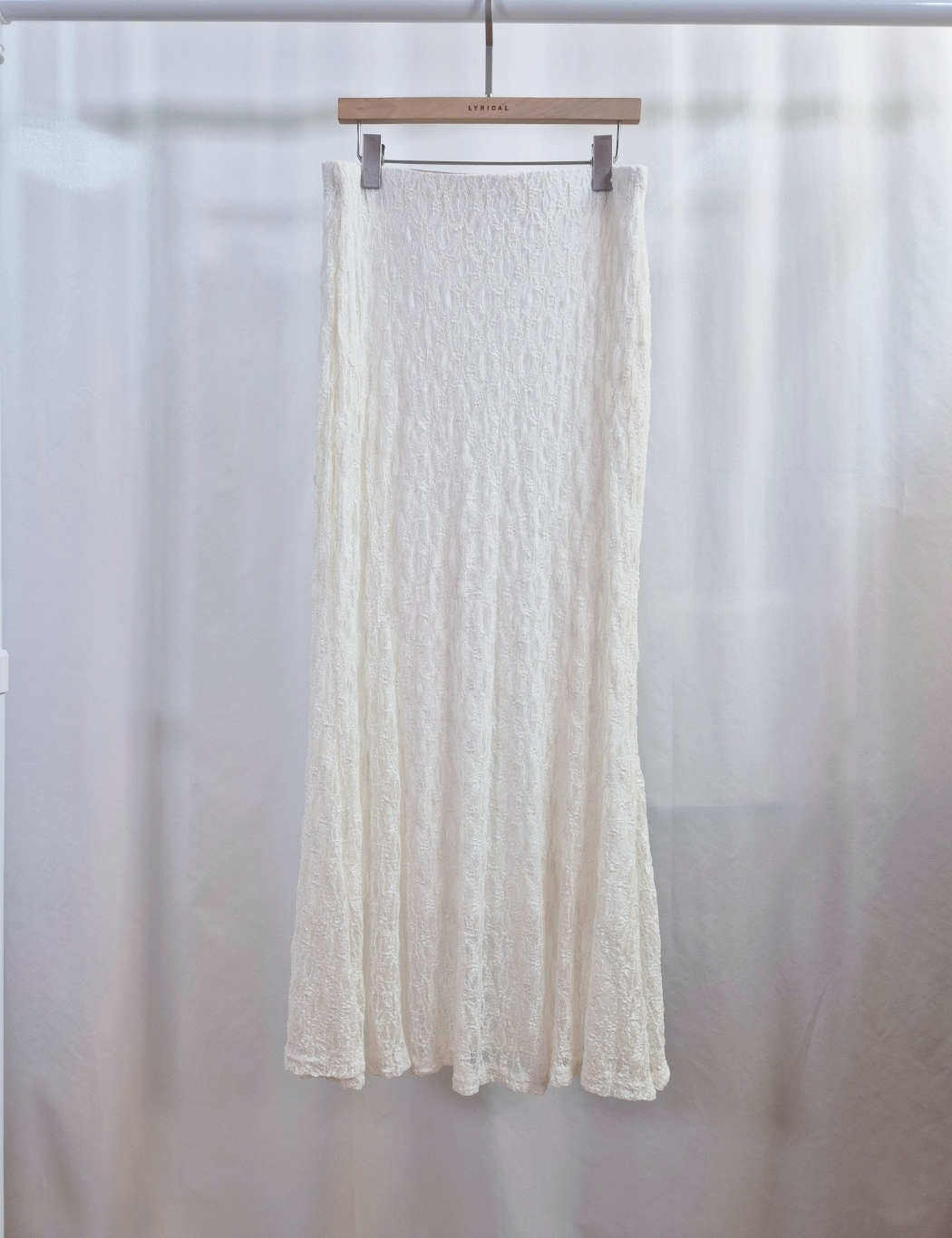 レースウエストゴムロングAラインスカート | 詳細画像11