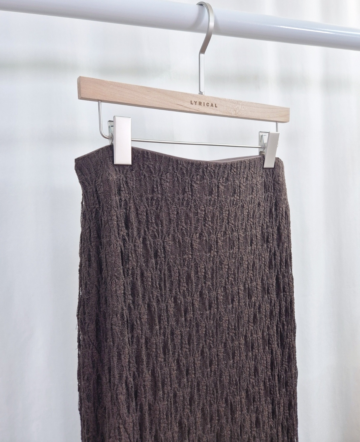 レースウエストゴムロングAラインスカート | 詳細画像10