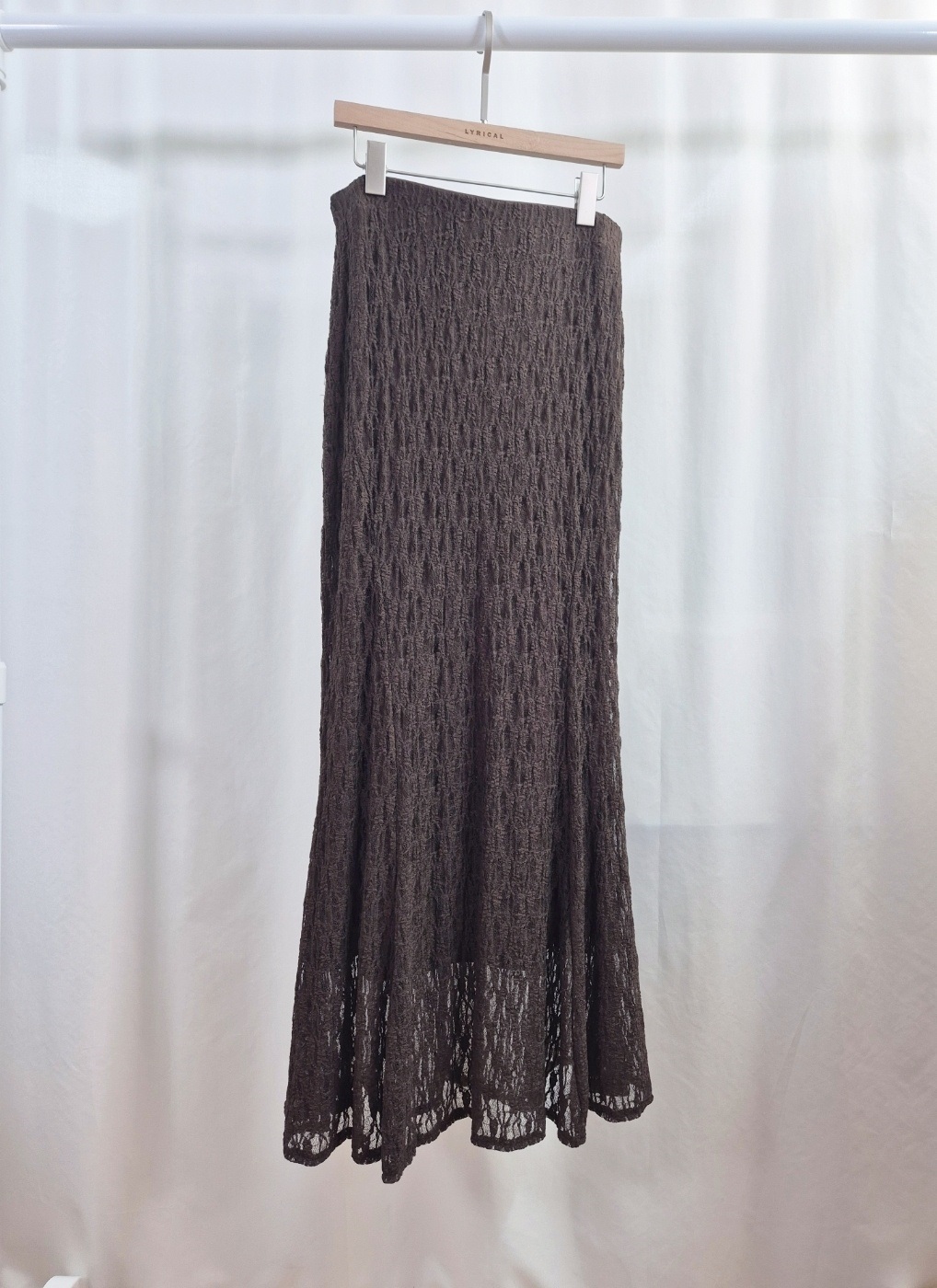 レースウエストゴムロングAラインスカート | 詳細画像8