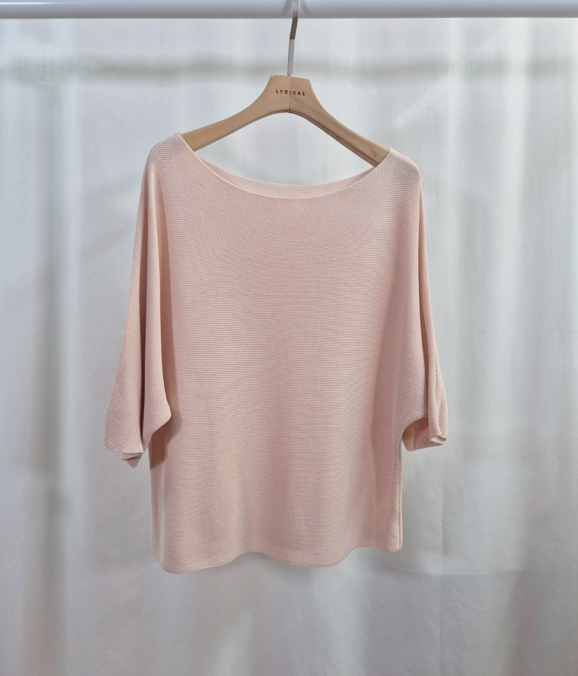 リネン混ボートネックドルマンルーズ7分袖ニット | 詳細画像8