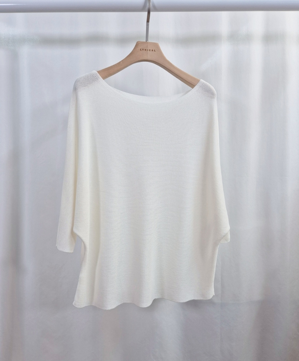 リネン混ボートネックドルマンルーズ7分袖ニット | 詳細画像10