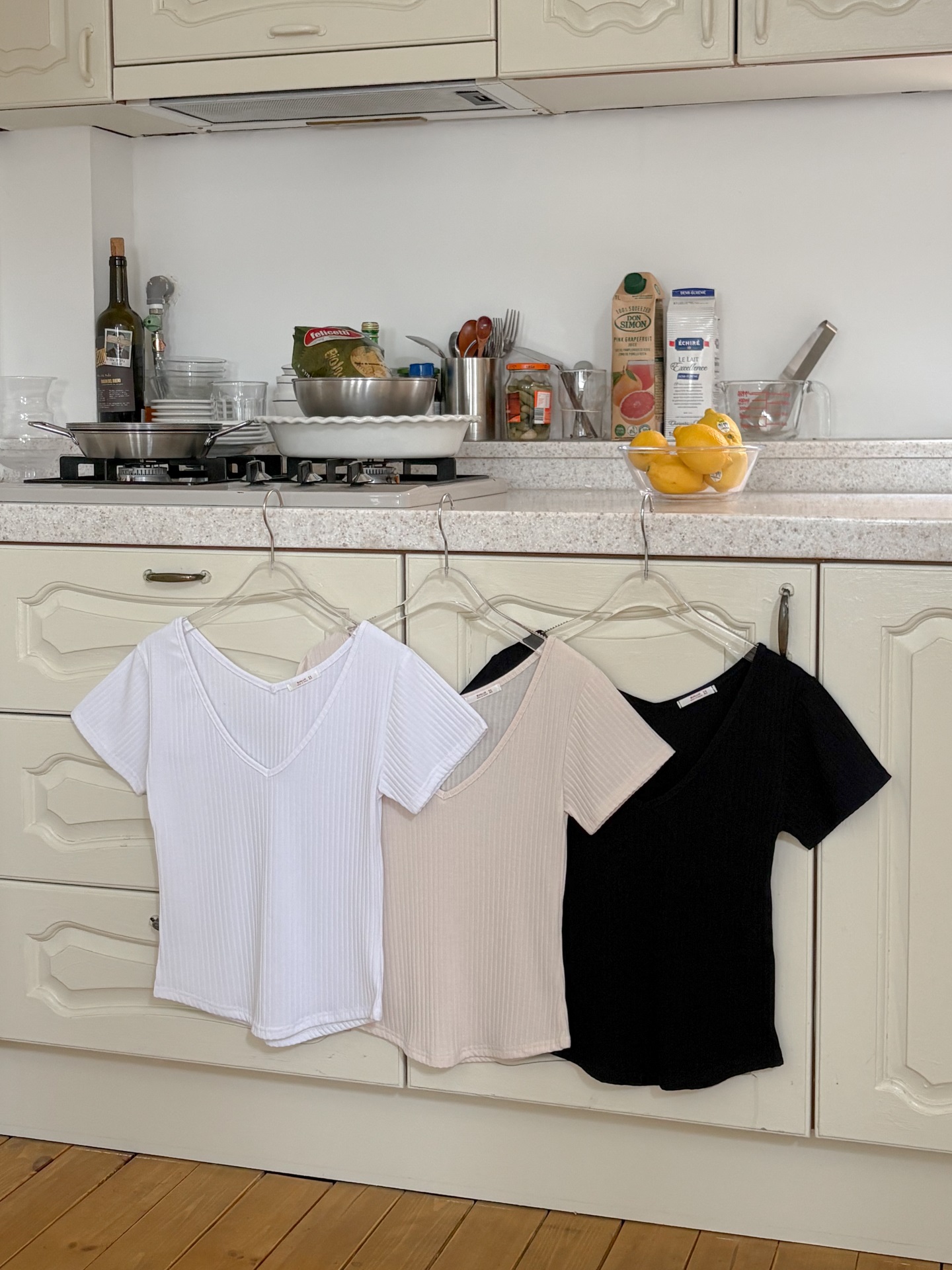 リブVネックスリム半袖Tシャツ | 詳細画像3