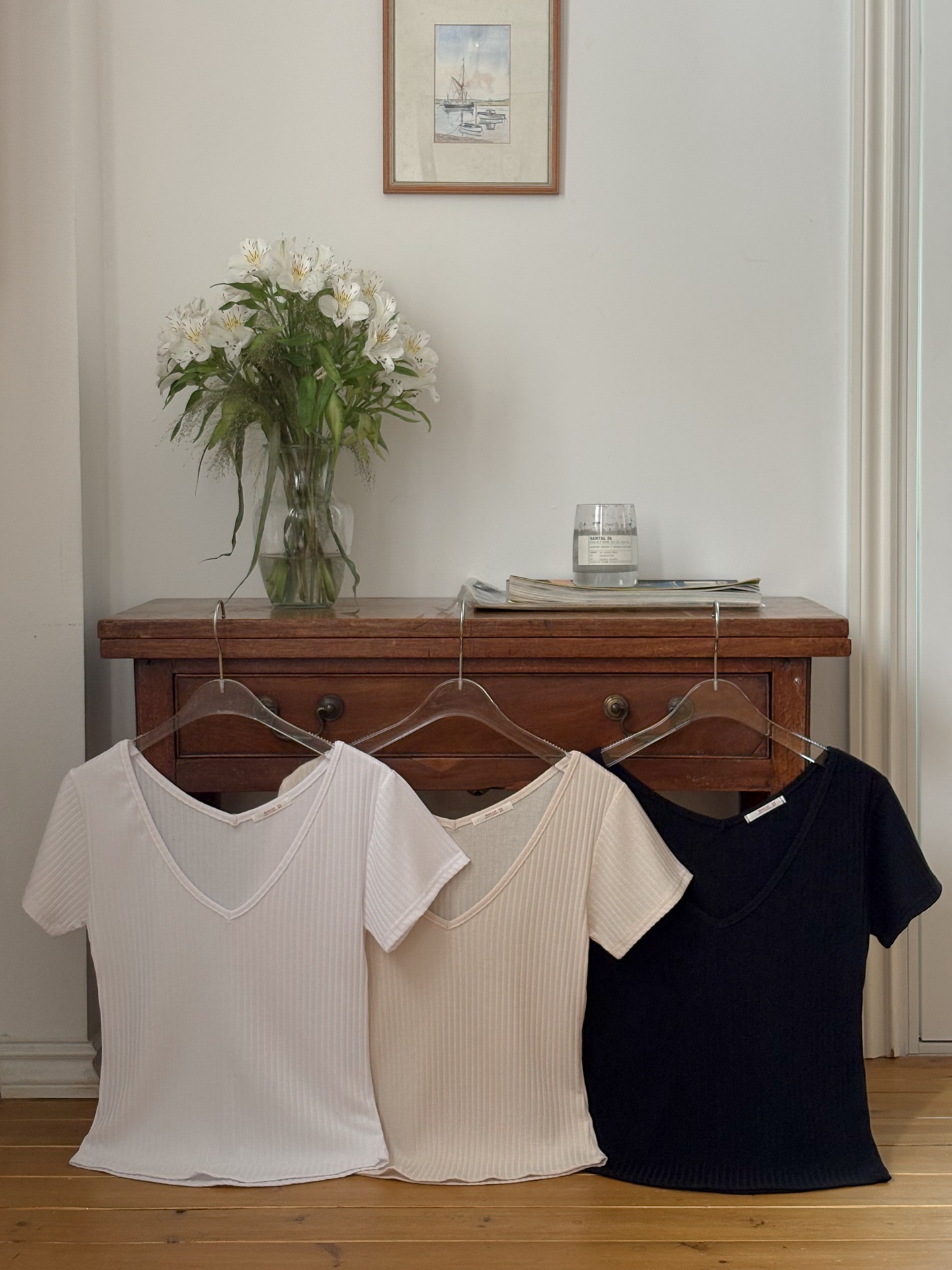 リブVネックスリム半袖Tシャツ | 詳細画像14