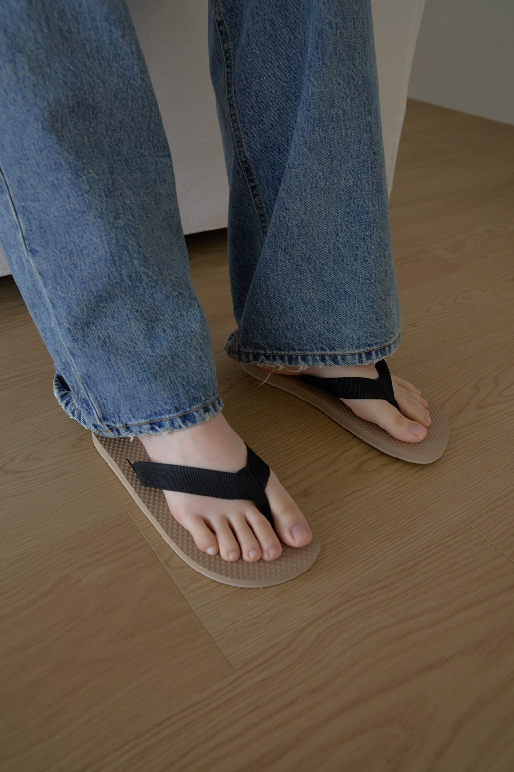 レザー調ストラップ無地トングサンダル春夏秋 | 詳細画像6