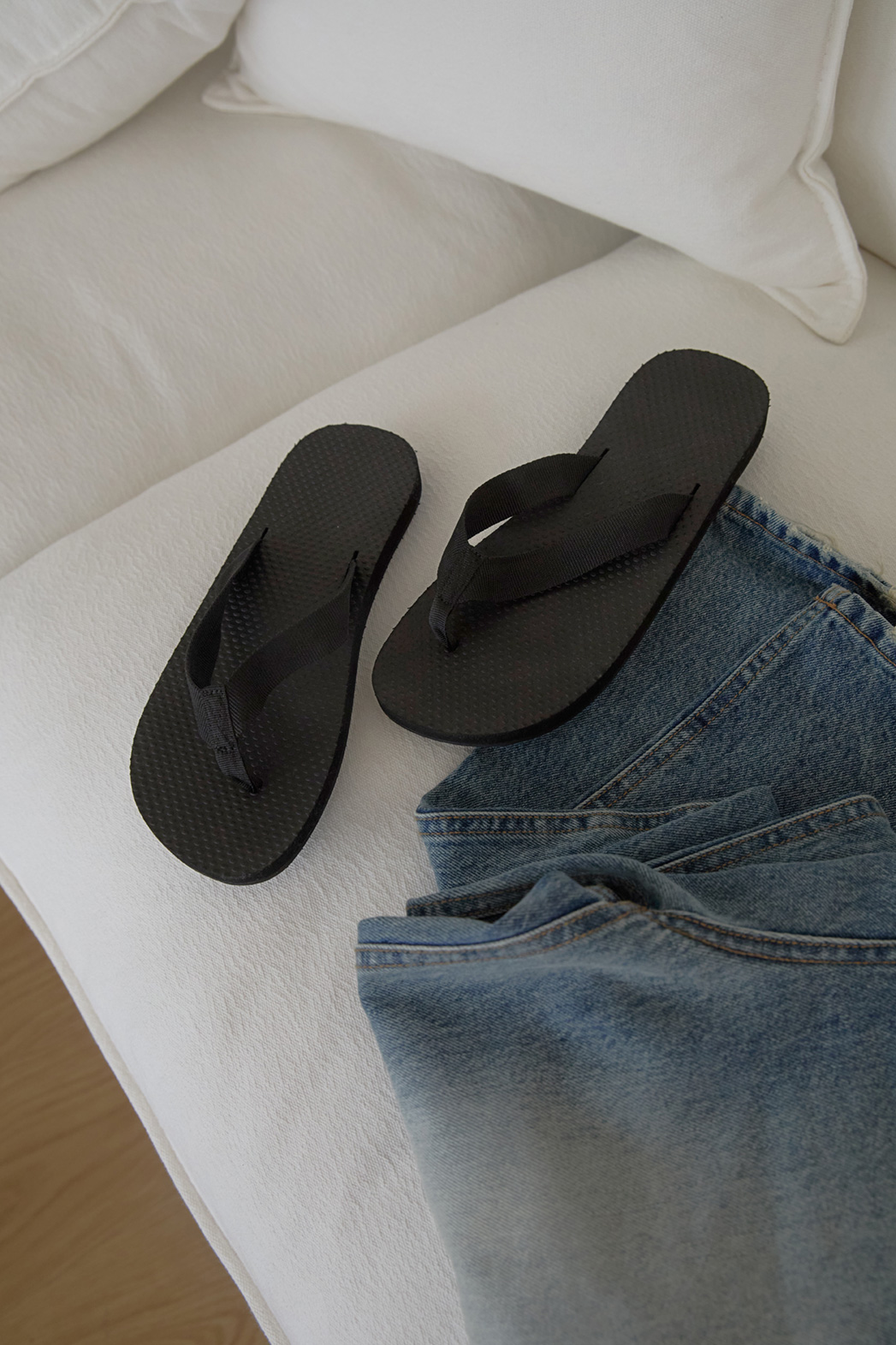 レザー調ストラップ無地トングサンダル春夏秋 | 詳細画像10