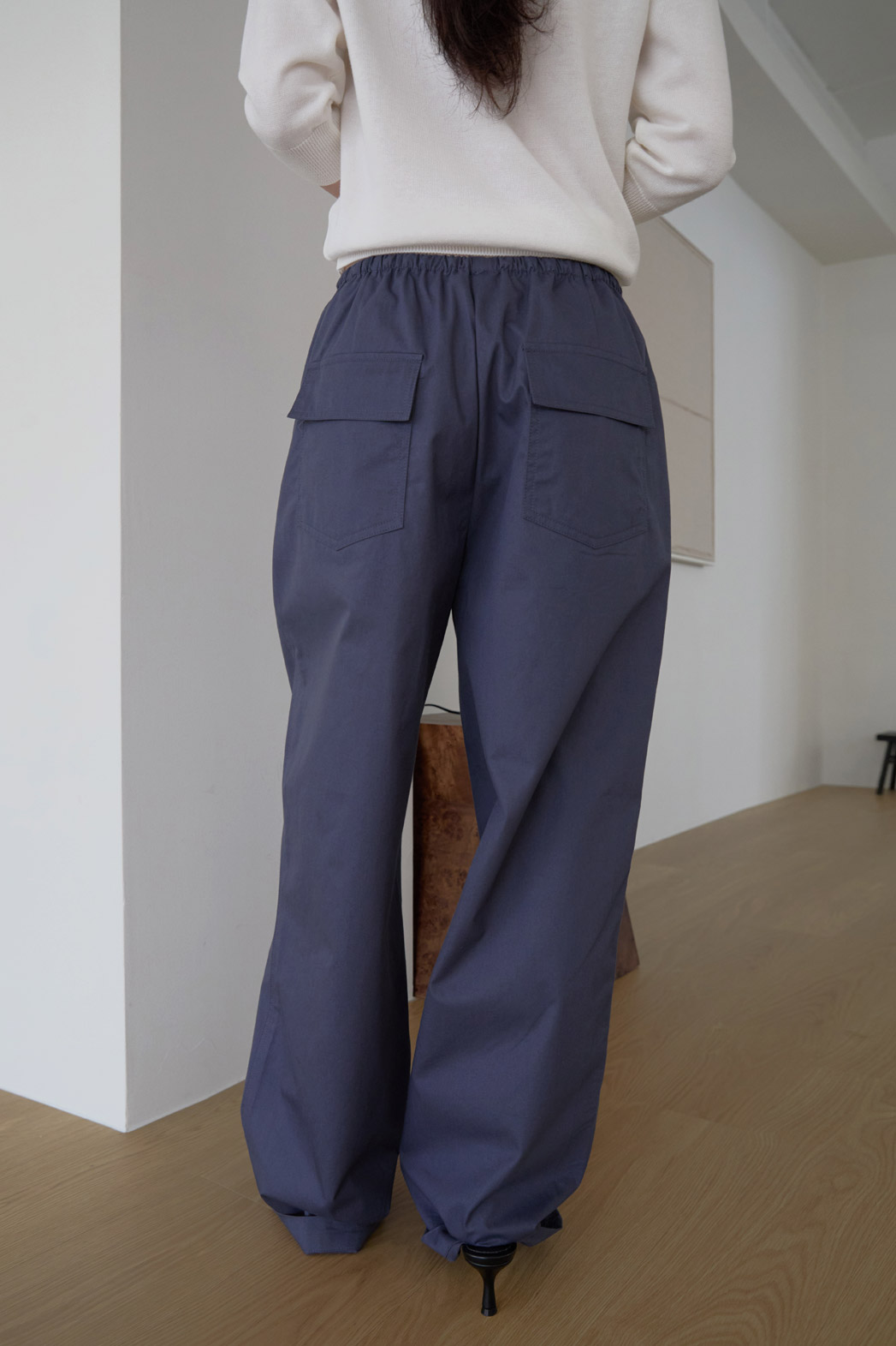 コットンゴムポケットラインセミワイド無地パンツSS秋 | 詳細画像12