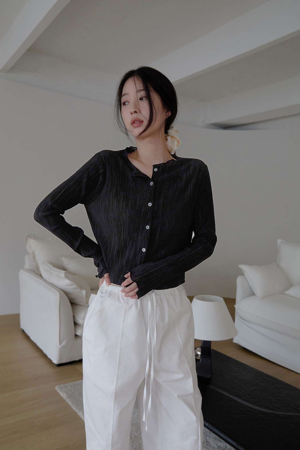 コットンゴムポケットラインセミワイド無地パンツSS秋 | 詳細画像22