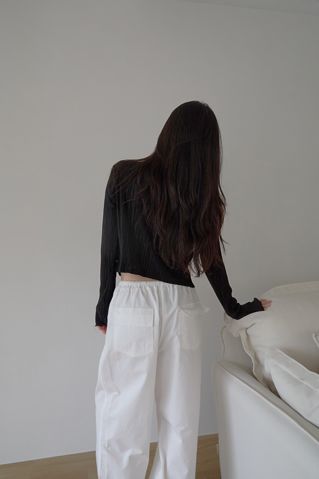 コットンゴムポケットラインセミワイド無地パンツSS秋 | 詳細画像24