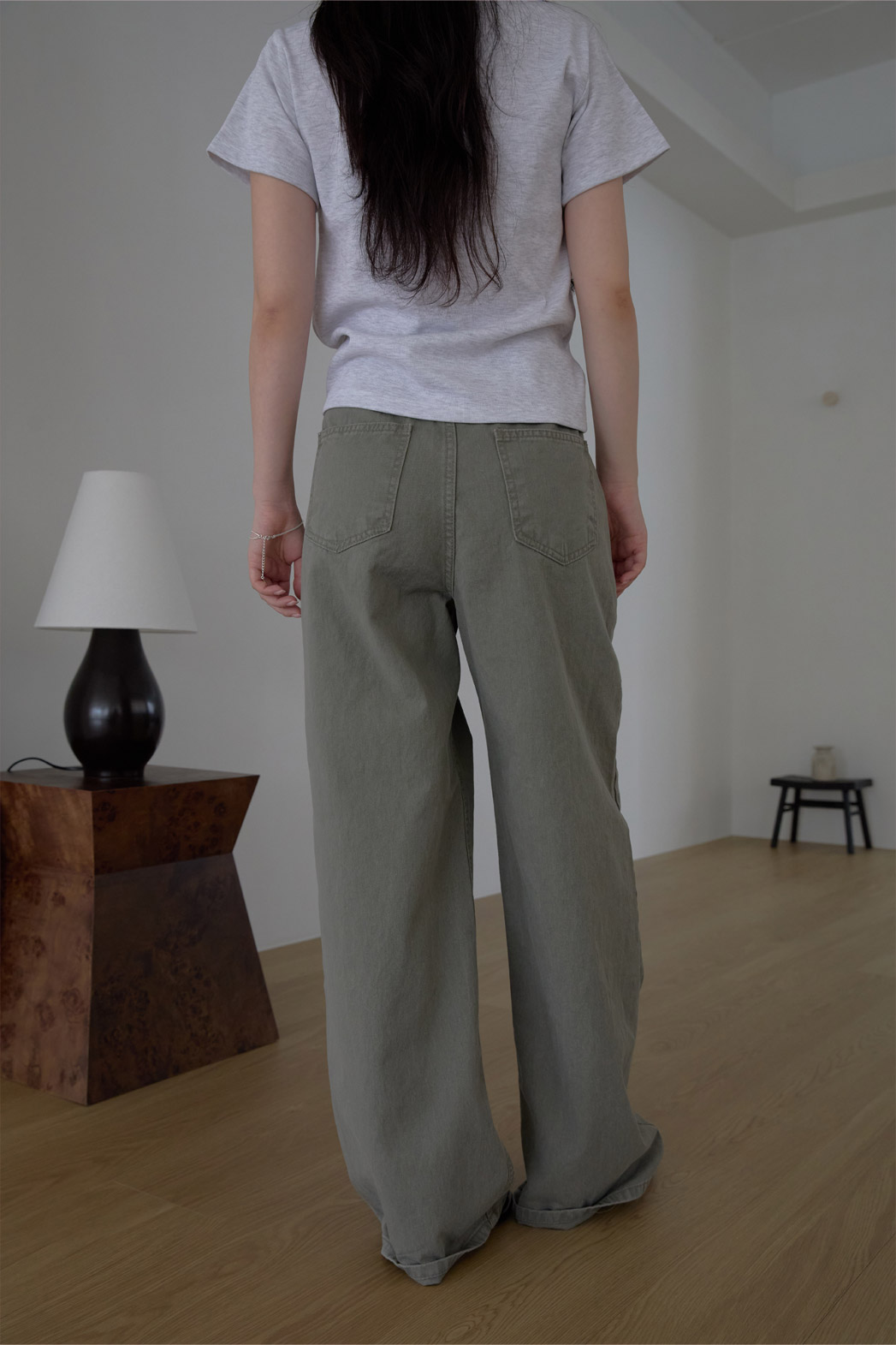 コットンウォッシングポケットワイド無地パンツオールシーズン | 詳細画像9