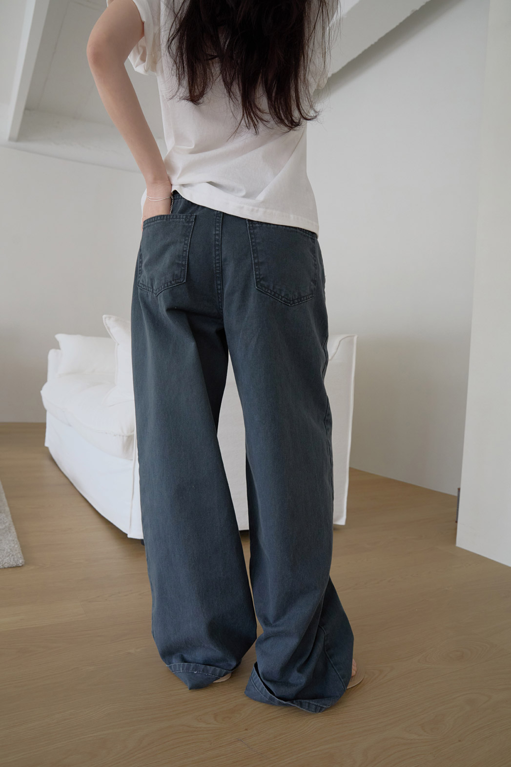 コットンウォッシングポケットワイド無地パンツオールシーズン | 詳細画像18