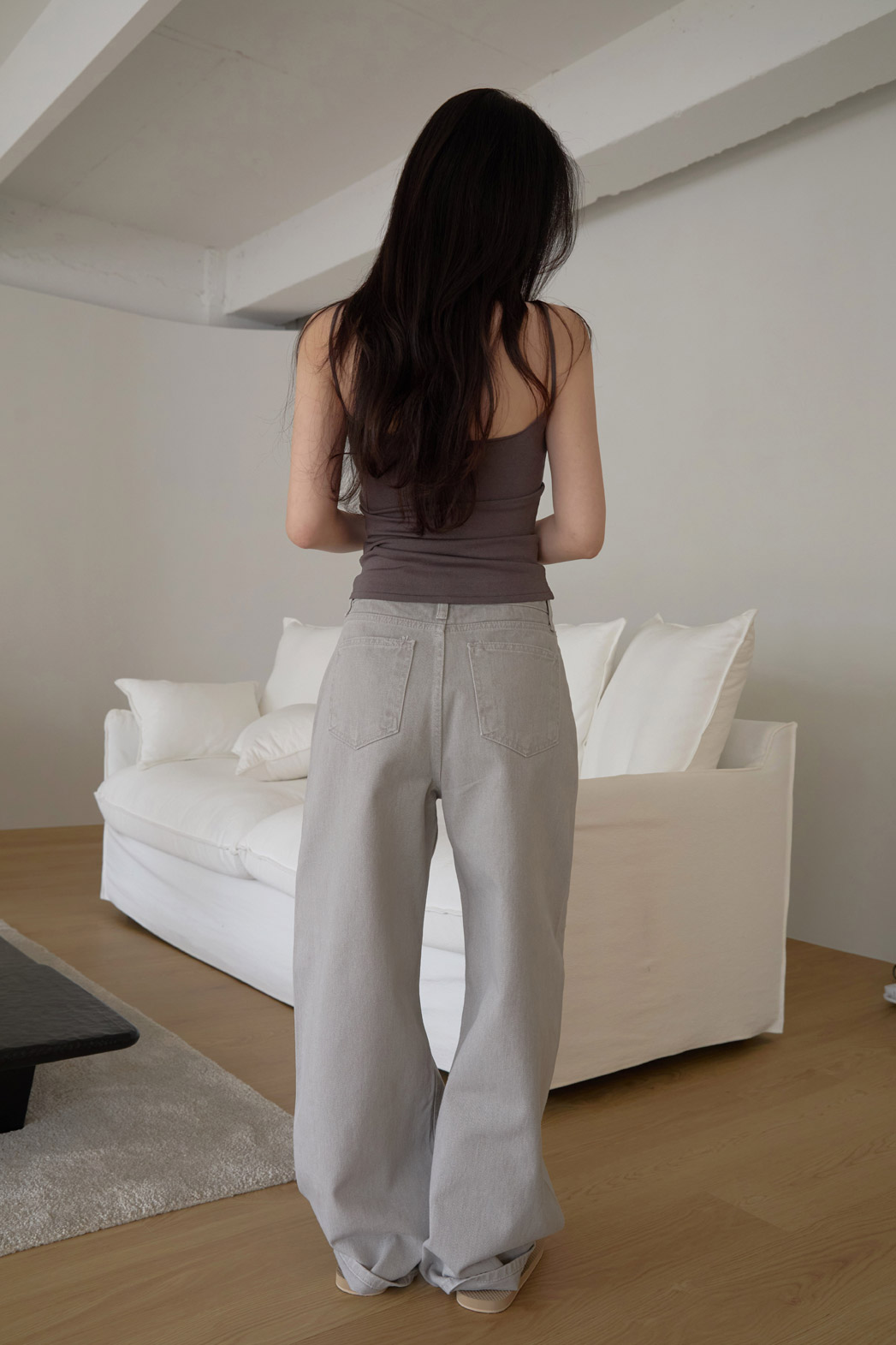 コットンラインベーシックワイド無地パンツオールシーズン | 詳細画像6