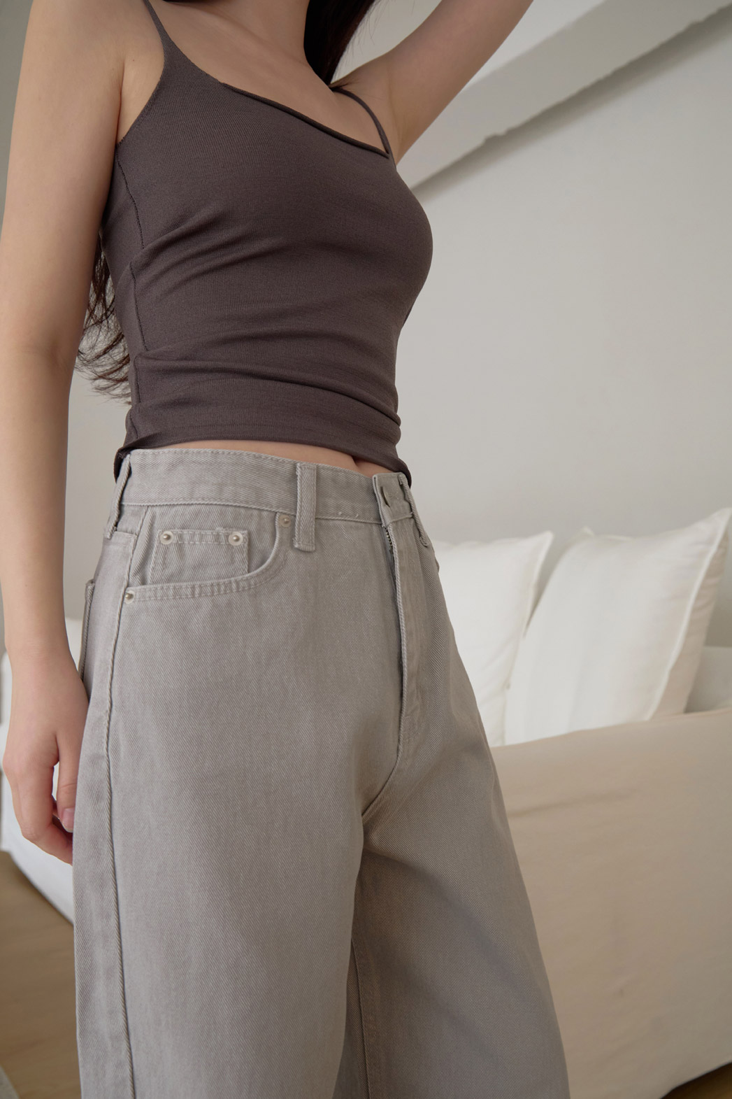 コットンラインベーシックワイド無地パンツオールシーズン | 詳細画像10