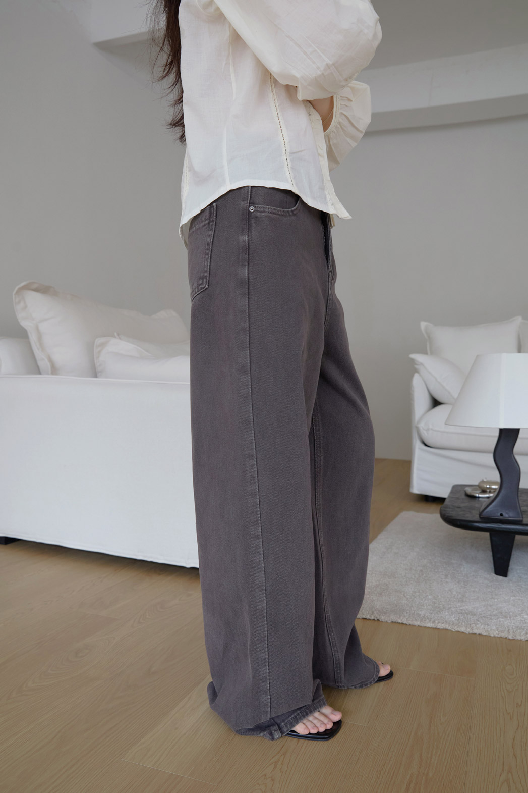 コットンベーシックワイド無地パンツオールシーズン | 詳細画像10
