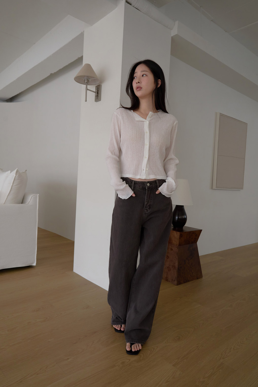 コットンベーシックワイド無地パンツオールシーズン | 詳細画像15